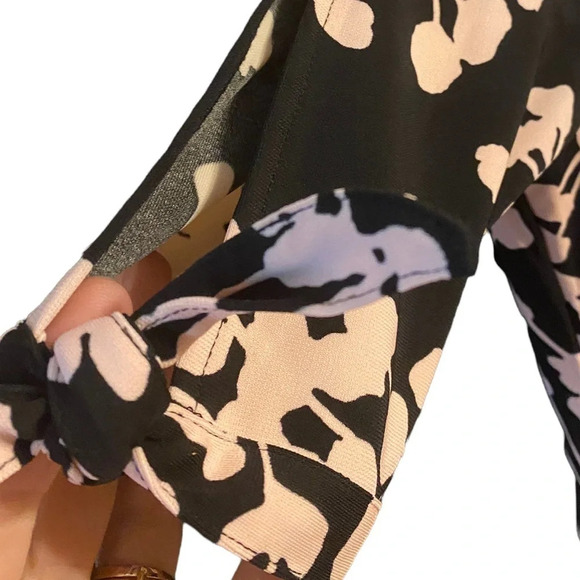 Talbots Vine Print Tie Sleeve City Jersey Dress - Picture 5 of 10